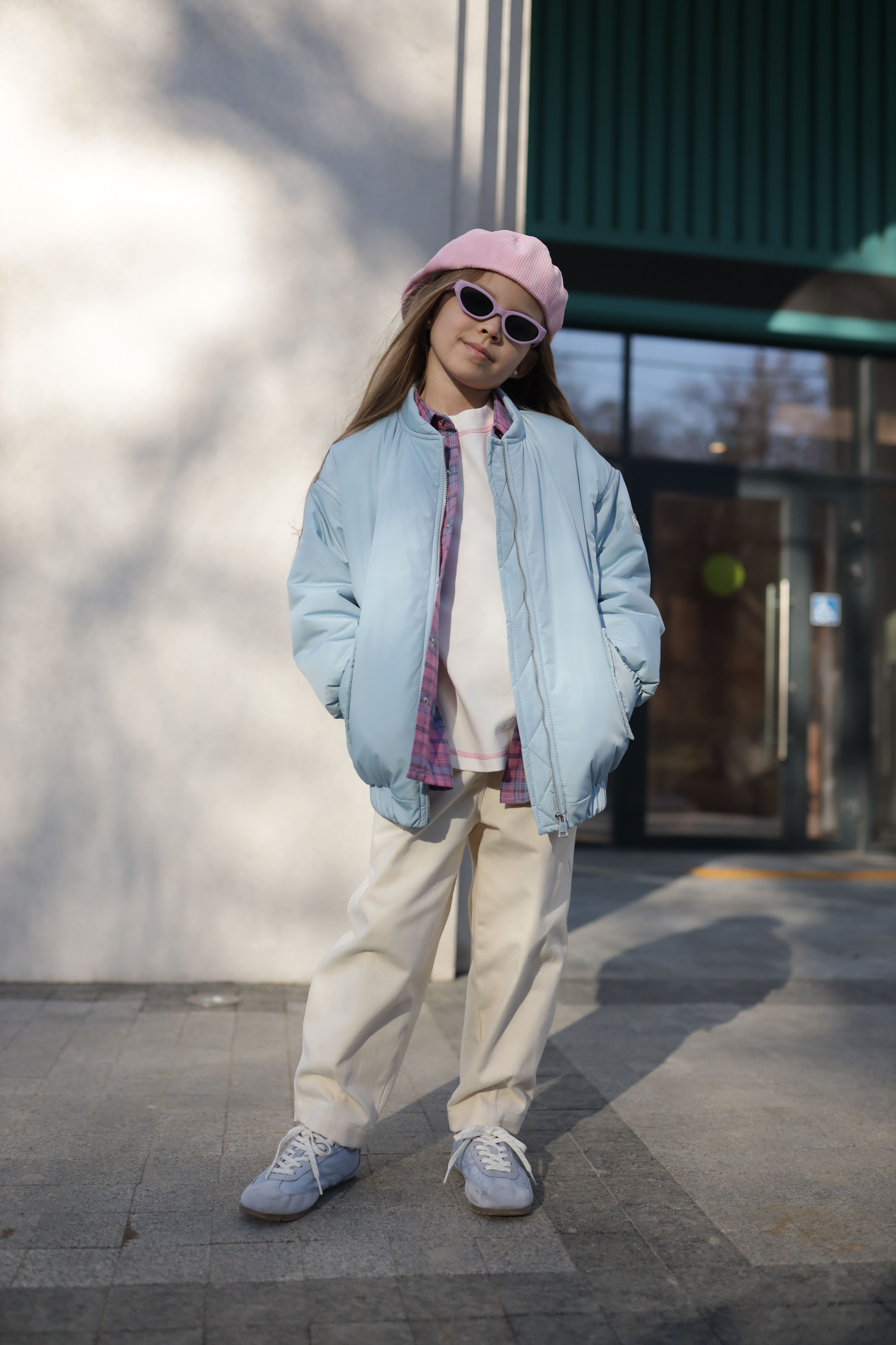 Бомбер-куртка ніжно-блакитна unisex